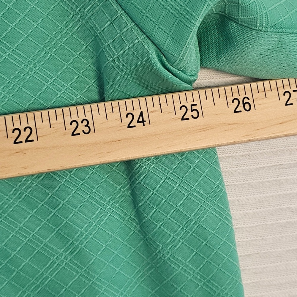 Adidas Golf Climacool Polo Shirt Mens 2XL Green Diamond Grid‎ Short Sleeve Top - Picture 4 of 7